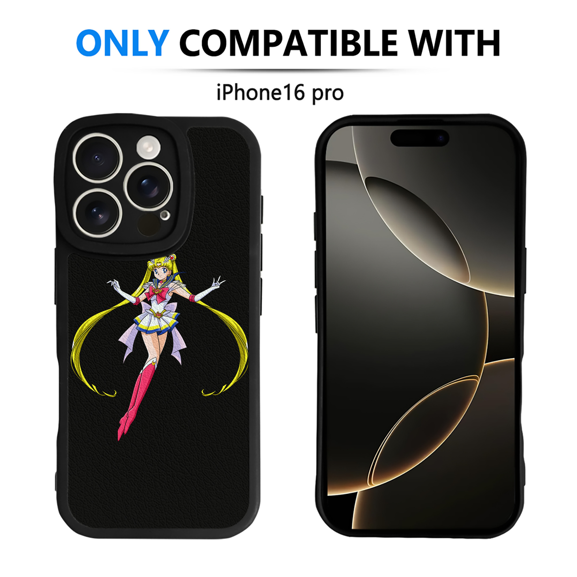 （画像用） 美少女戦士セーラームーン 月野 うさぎ つきの うさぎ Sailor Moon Tsukino Usagi 【iPhone 16シリーズ対応】シリコンスマホケース（レザー調） 材質：シリコン